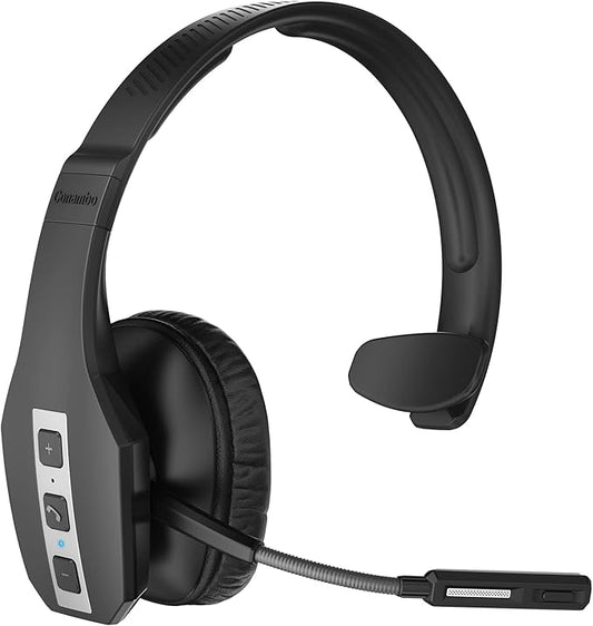 Conambo JBT600 Trucker Bluetooth Headset with Tri-Mic Noise Cancelling, CVC 8.0, Mute Button & 60Hrs Battery Life – Wireless Headset for Truck Drivers, Cell Phones & Office Use
